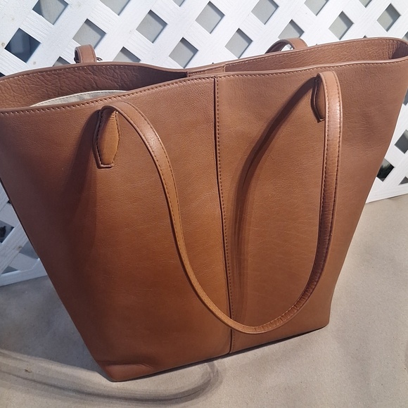 NWT New Amsterdam Leatherworks Large Brown Leather Tote/Bag - Picture 8 of 9